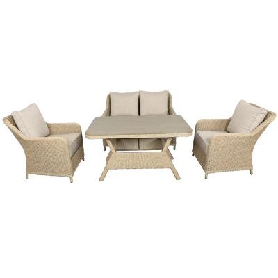 China Weather Resistant Comfortable Aluminum Rattan / Wicker Outdoor Indoor Living Room Furniture 4 Seat Sofa Sets for sale