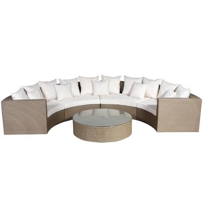 China Outdoor Sand Beach Garden Set Furniture Plastic Wicker Medium Rattan Sofa for sale