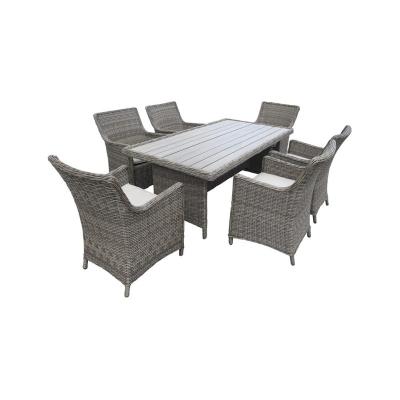 China Garden Set Wholesale Promotional Modern Aluminum Rattan Wicker Outdoor Garden Patio Furniture Dining Set for sale