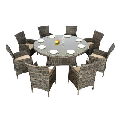 China Garden Set Europe Standard Outdoor Wicker Furniture 8 Seat Eco - Friendly Rattans / Wicker Dining Set for sale