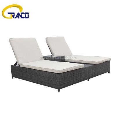 China Wicker Sun Sofa Granco KAL077 Garden Patio Sun Bed, Outdoor Rattan Leisure Double Daybed for sale