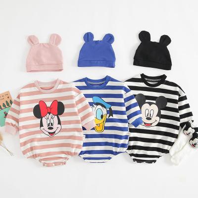 China Fashion baby clothes new cotton baby clothes cute crawling clothes cartoon long sleeve bag fart clothes to send hats for sale