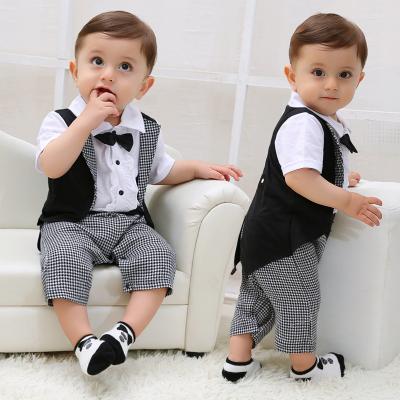 China baby boys 95%cotton clothes boys summer one-piece new clothes baby boy dovetail children clothes for sale