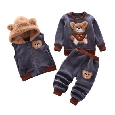 China PUNK STYLE Korean version of children's wear the new winter children's clothing 3pcs girls winter foreign trade clothes where boys set wholesale for sale