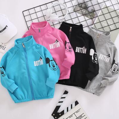 China 2021 autumn new leisure children's clothing top cartoon printing leisure children's fashion handsome cardigan top coat the new soft for sale