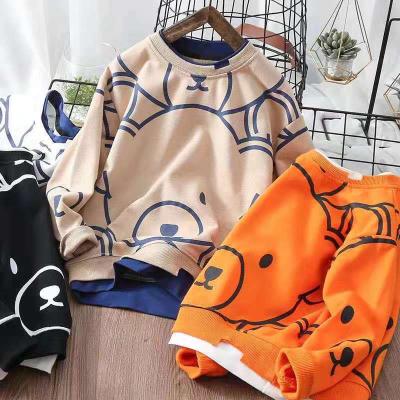 China Cartoon Printed Spring and Autumn Sweater New Clothes FakeTwoPieceBottomedShirt Boys' PulloverChildren's Wear Long Sleeve Children's T-Shirt for sale