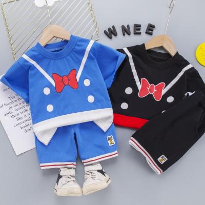 China Shorts Baby Boy Clothing Sets 2021 Summer Children's Infant Bowknot Dot Printing T-Shirt+Pants 2Pcs Suit Kids Fashion Clothes for sale