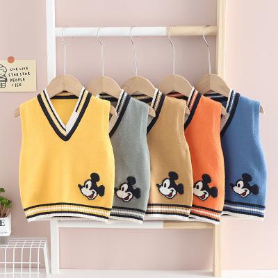 China Knitting Children's Vest Boys and Girls Vest Spring and Autumn Cartoon Versatile Sweater Children's Clip on Sweater Pullover for sale