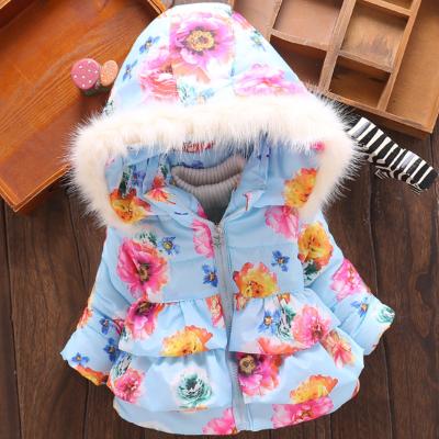 China Cotton Cotton Padded Clothes for Kids CottonClothes Kids Long Sleeve Flower Jacket Coat Girls Winter Warm Baby Christmas Outwear for sale