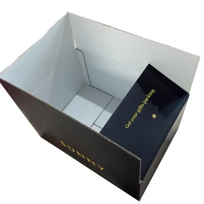 China Recycled Materials Printed Large Matte Black Single Wall Corrugated Cardboard Box Custom Movable Kraft Paper Box For Packaging for sale