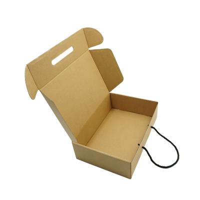 China Recyclable Custom Folding Die Cut Box Corrugated With Handle Luxury Shipping Boxes Recycled Moving Box for sale