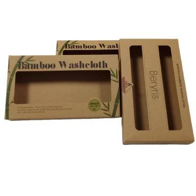 China Biodegradable Custom Foldable Brown Kraft Paper Window Gift Boxes Napkin Open Window Kraft Paper Box for sale