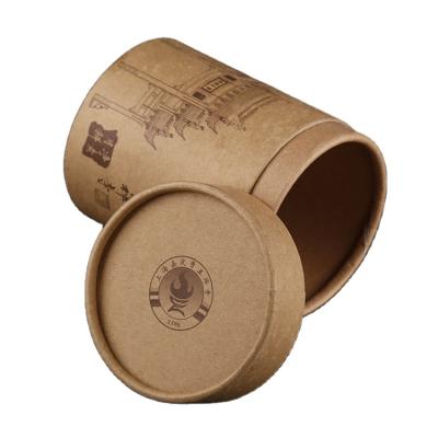 China Recyclable Custom Logo Print 100%Recycle Brown Packaging Paper Cardboard Tube Box For Bottle Packaging for sale