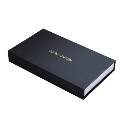 China Recycled Materials Wholesale 400gsm Foil Stamped Pantone Colors Cardboard Black Pink Paper Top and Bottom Foldable Gift Boxes for sale