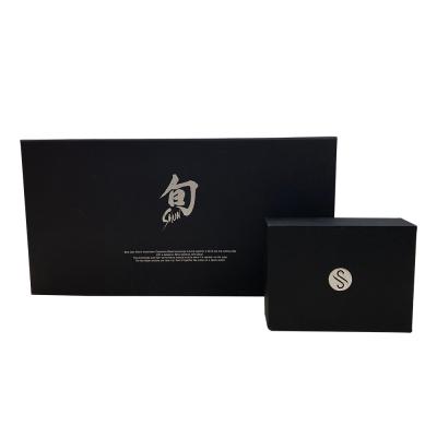 China Recycled Materials China Matte Black Paper Gift Box Luxury Strong Magnetic Cardboard Rigid Packaging for sale