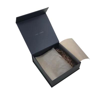 China Recyclable Wholesale Custom Printed Handmade Luxury Black Rigid Paper Cardboard Single Empty Magnetic Closure Gift Box for sale