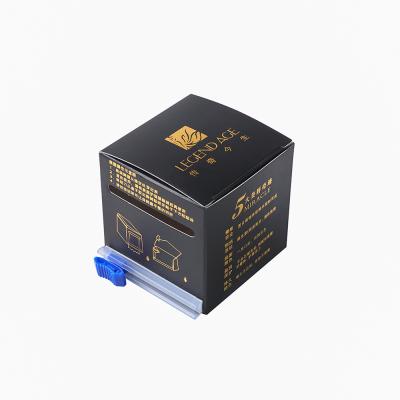 China Wholesale Recycled Materials Spot UV Black Custom Slide Cutter Logo Printed Perfume Gold Foil Cling String Paper Boxes for sale