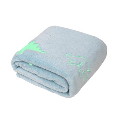 China Flannel Plush Anti-Pilling Warm Comfy Custom Glow In The Blanket Dark Glow for sale