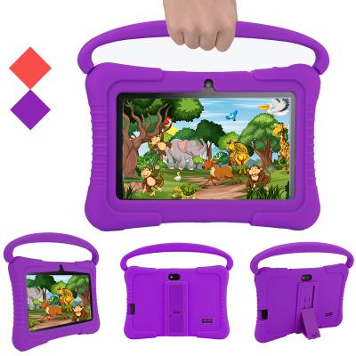 China Android Educational Tablet For Kids 7 Inch Purple Tablets For Education Game Dual Camera WIFI Tablet PC With Parental Control APP for sale