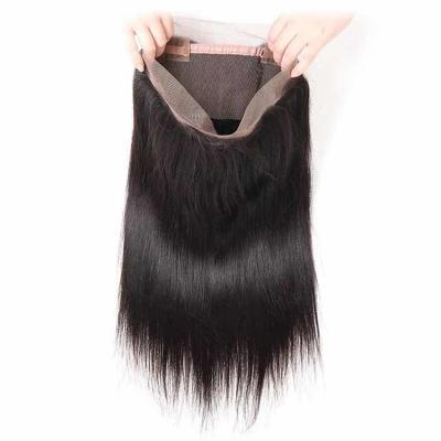 China Hot Sale Brazilian Virgin Hair Silky Straight Wave Ear To Ear Straight 360 Lace Frontal Closure for sale