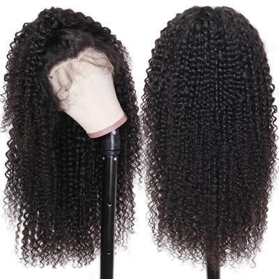 China Wholesale Customized Jerry Curly Front Full Lace Afro Kinky Hair Wig, Long Natural Black Curly Brazilian Hair Lace Wig For Women for sale