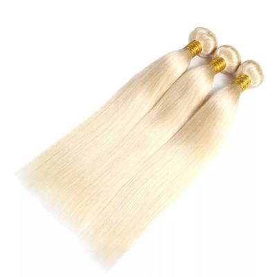 China Silky Straight Wave Colored Virgin Hair Remy Human Hair Extensions 613 Russian Blonde Straight for sale