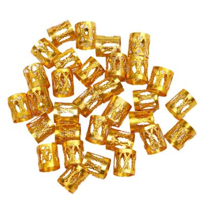 China Micro Pans Hair Extension Tool 10x8mm Optional Gold Colored Rings Bead Box Braid Hair Braids Adjustable Bead Cuff Clip Dreadlock for sale