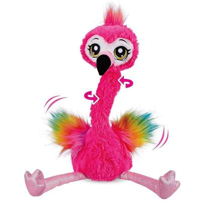 China New Arrival Eco-Friendly Material Interactive Reusable Food Eats Sings Wiggles Poop Talks Dance Rocking Stuffed Flamingo Soft Plush Toy for sale