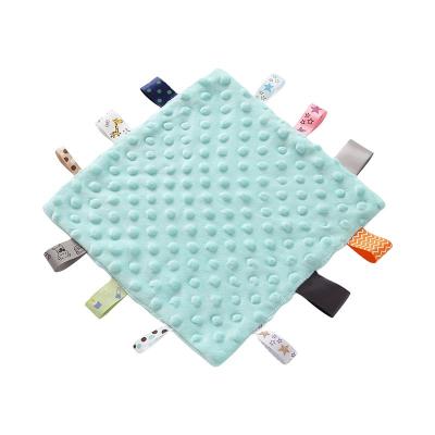 China PORTABLE Sensory Toys Cute Baby Safety Blanket With Tags Baby Plush Toddler Soothing Covering Toys for sale