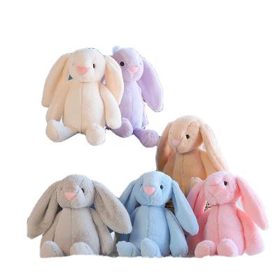 China Bunny Long Ear Color Stuffed Bunny Flower Animal Easter Montessori Flower Sensory Plush Rabbit Soft Soft Toys for sale