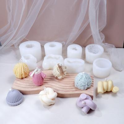 China Sustainable Hot Selling Scented Single Knot Rope Knot Candle Silicone Mold for sale