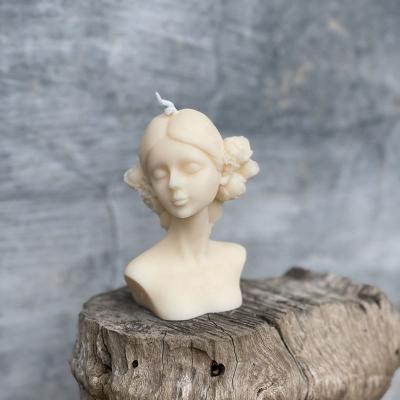 China Sustainable DIY Plaster Ornament Blindfolded Girl Scented Candle Silicone Mold for sale