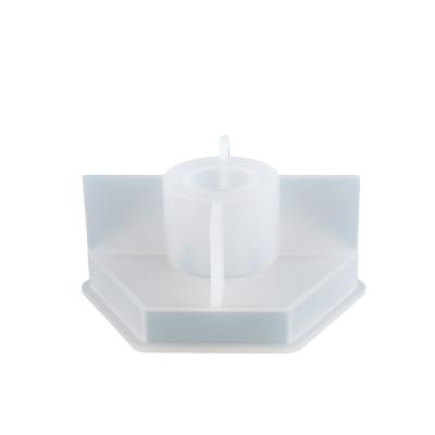 China Viable hexagonal epoxy resin gypsum candle ornament candle holder mold for sale