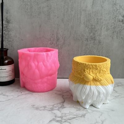 China BESGEN Anti-Pull Humin Creative Dwarf Abstract Silicone Concrete Planter Flower Pot Molds For Concrete Planters for sale