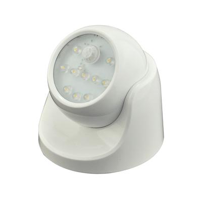 China Wireless Infrared 10 LED Ceiling Brightest Led Motion Sensor Light White Case for sale