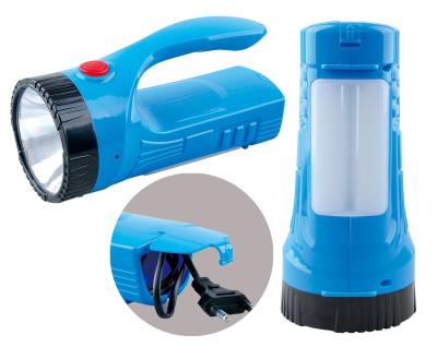 China 1 Watt 600mAh AC Plug In LED Rechargeable Torch With Side Lights for sale