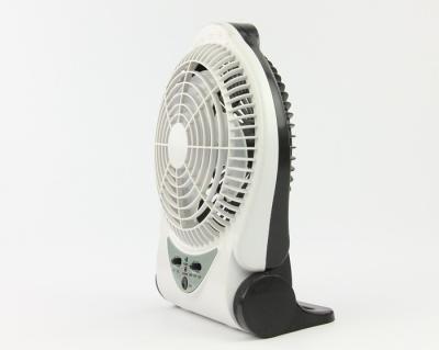 China Plastic AC / DC Operated 6 Inch LED Rechargeable Fan With LED Light for sale