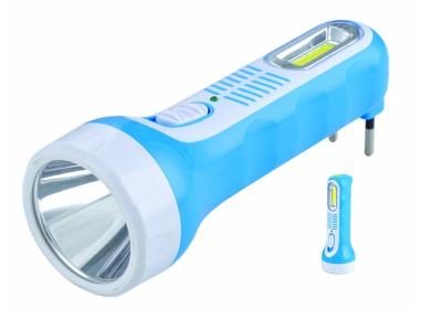 China Waterproof Blue Color Led Rechargeable Torch / Super Bright Led Flashlight for sale