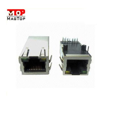 China PCB Tab Down RJ-45 Jack With 1000Base-T Magnetic Tab Down RJ45 Filter /Single Port Tab Down RJ45 Shield PCB Jack for sale