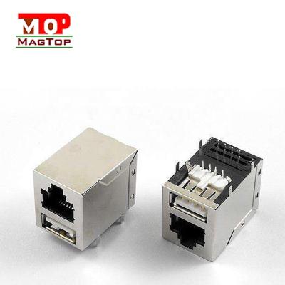 China PCB 10/100Base-TX (2x1) Multi Port RJ45 Connector W/Transformer for sale