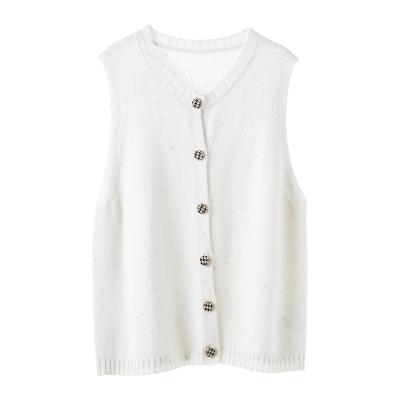 China Shrinkproof Factory Customized Comfortable Fashionable Women Cardigan Vest Sweater for sale