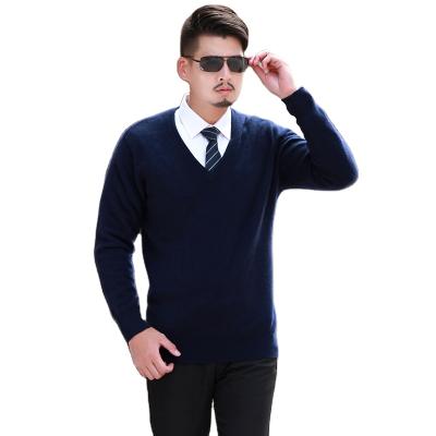 China new type shrink-proof V-neck top quality wool cashmere sweater good price from China for sale