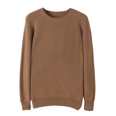 China Anti-wrinkle factory sales casual O-neck khaki color fashion long sleeved cashmere sweatshirts for sale