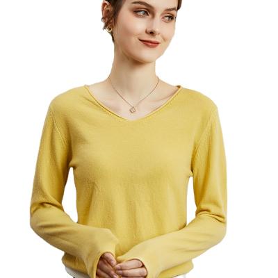 China New Hot Sale Women's Round Neck Sweater Long Sleeve Curved Sweater Shrink-proof Solid Color for sale