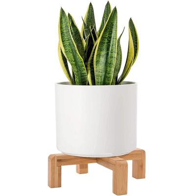 China Mid Century Modern Bamboo Succulents Plant Pot Holder For Small Indoor Plants for sale