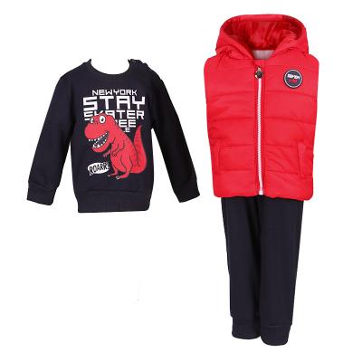 China 2021 Fashionable Styles Casual Fashionable Children's Clothing Vest Set Of Three Pieces For Boy for sale