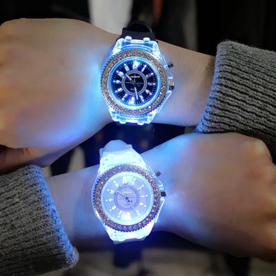 China Women Men's Non-specific Trends Personality Luminous Watches Watches Couple Led Flash Wrist Watch for sale