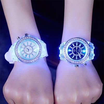 China Non-Specific Silicone Geneva Fashion Trend Trendy Male And Female Led Wrist Watches for sale