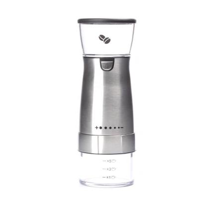 China Sustainable Stainless Steel Coffee Grinder With Usb Cable Rechargeable Electric Portable Coffee Bean Mill for sale