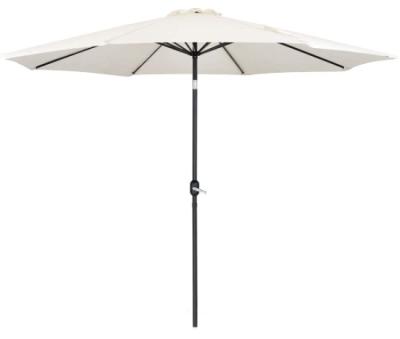 China Contemporary Patio Umbrella Outdoor Umbrella with Push Button Tilt and Crank, 8 Steel Ribs, Light Beige for sale